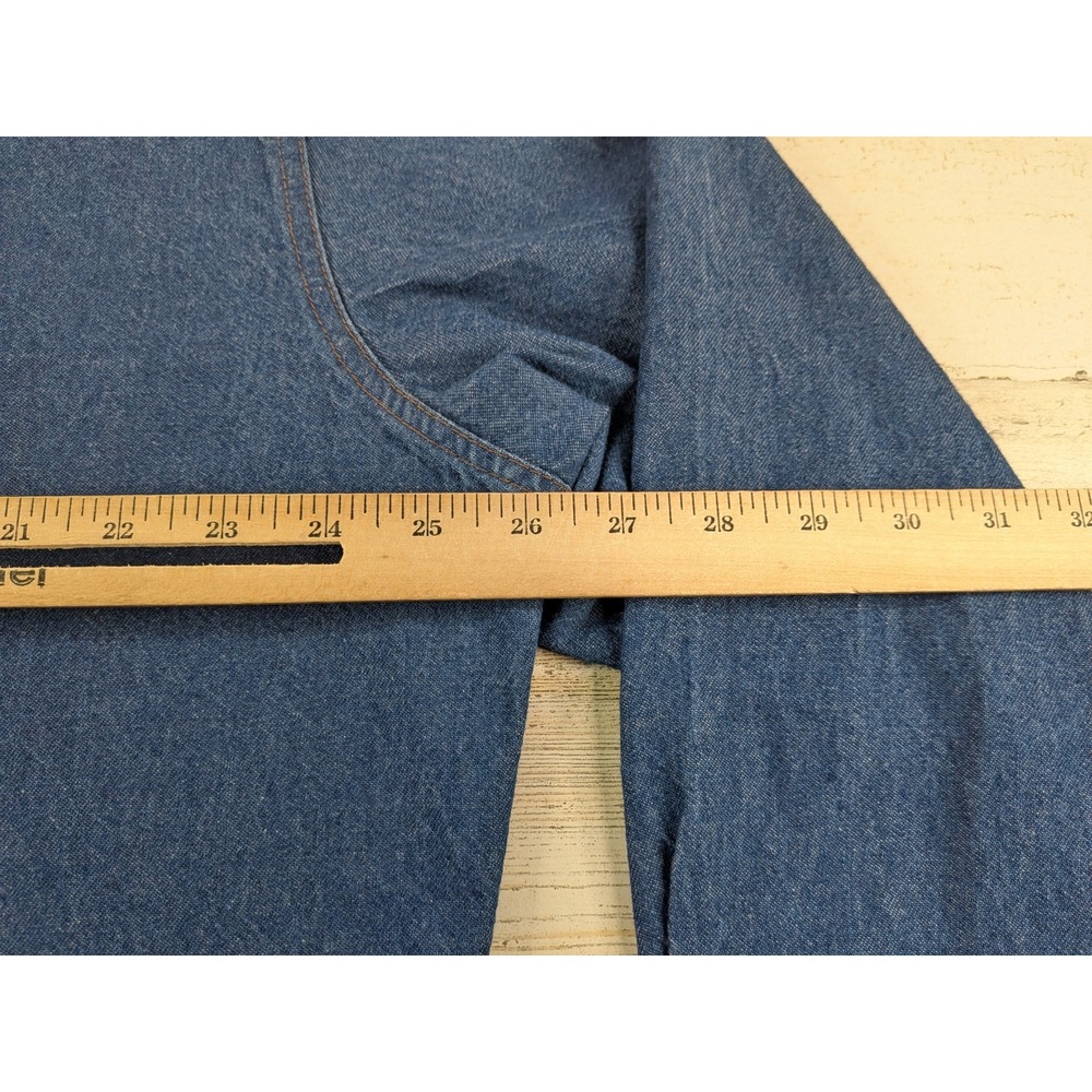 Vintage Wrangler Mens XL Denim Pearl Snap Western Shirt Blue Long Sleeve MS70119 - Picture 11 of 11